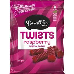Cam thảo mâm xôi Darrell Lea Twists 280g