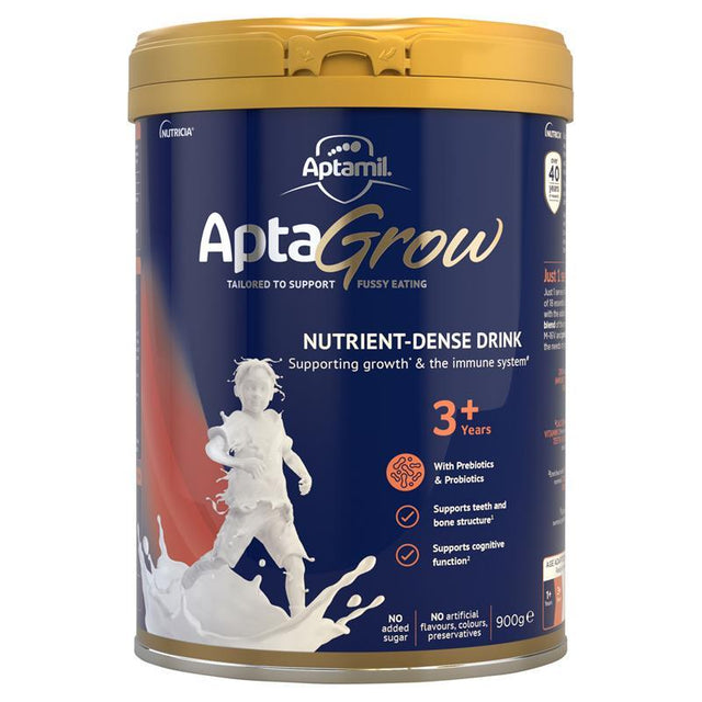 Sữa uống giàu dinh dưỡng AptaGrow cho trẻ từ 3 tuổi trở lên 900g