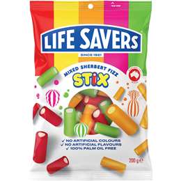 Life Savers Hỗn Hợp Sherbert Fizz Stix 200g