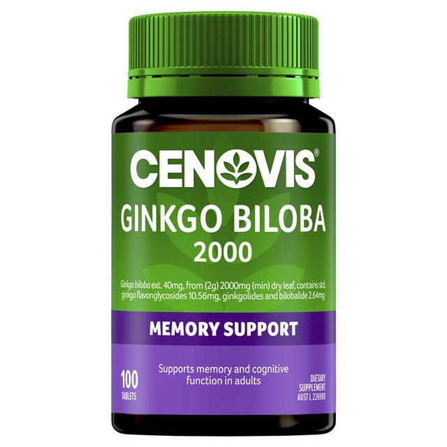 Cenovis Ginkgo Biloba 2000 Hỗ Trợ Trí Nhớ - 100 Viên
