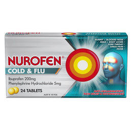 Nurofen Viên nén giảm triệu chứng cảm lạnh và cúm 200mg Ibuprofen 24 gói