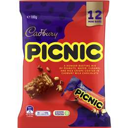 Cadbury Picnic Chocolate Sharepack 12 gói 180g