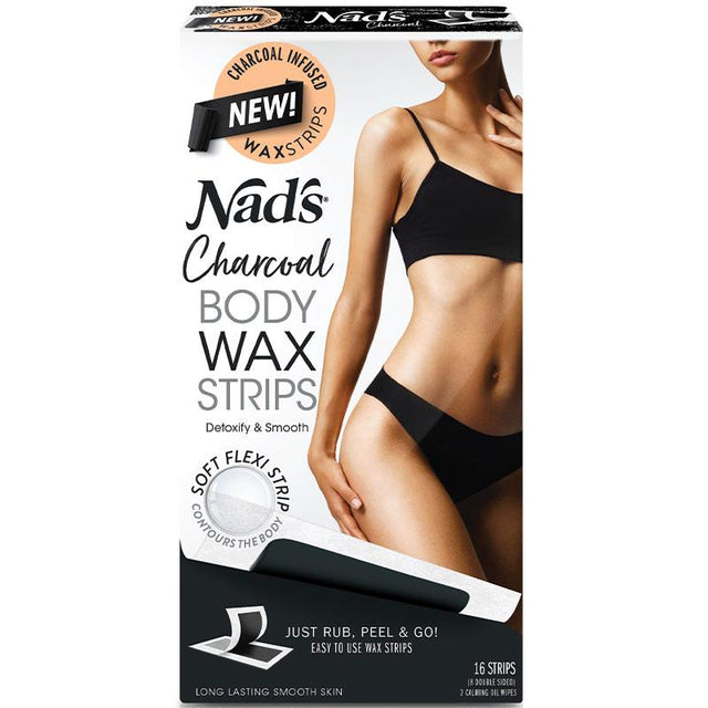 Kem tẩy lông toàn thân Nad's Charcoal Body Wax Strips 16 gói