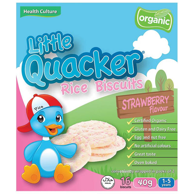 Bánh Quy Gạo Little Quacker Vị Dâu 40g