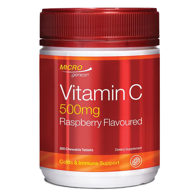 Microgenics Vitamin C 500mg Vị Quả Mâm Xôi 200 Viên