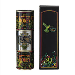 Hộp quà tặng của Tasmanian Honey Company gồm ba loại mật ong khác nhau (mỗi loại 350g)