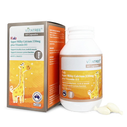 Vitatree Kids Super Milky Calcium 330mg Plus Vitamin D3 60 Viên